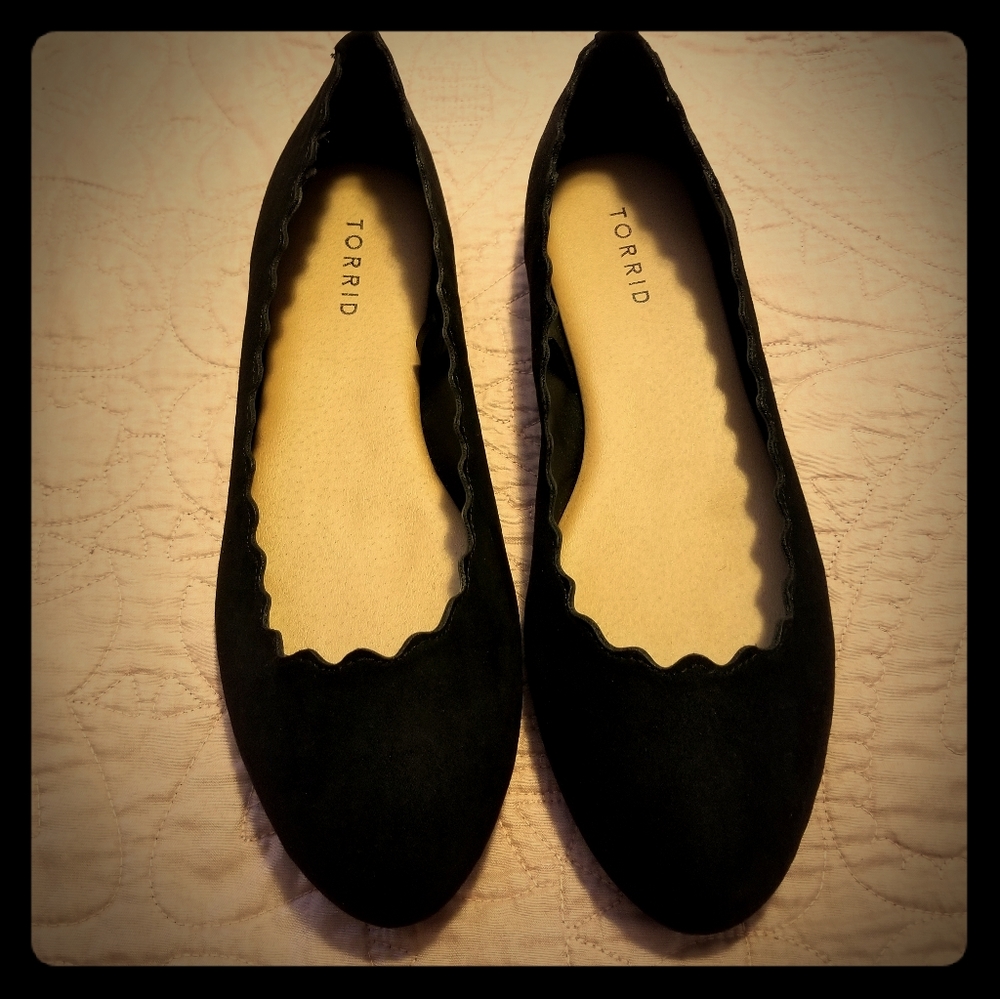 Faux suede flats